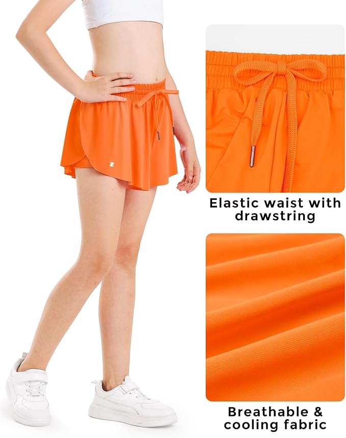 Orange Butterfly Shorts