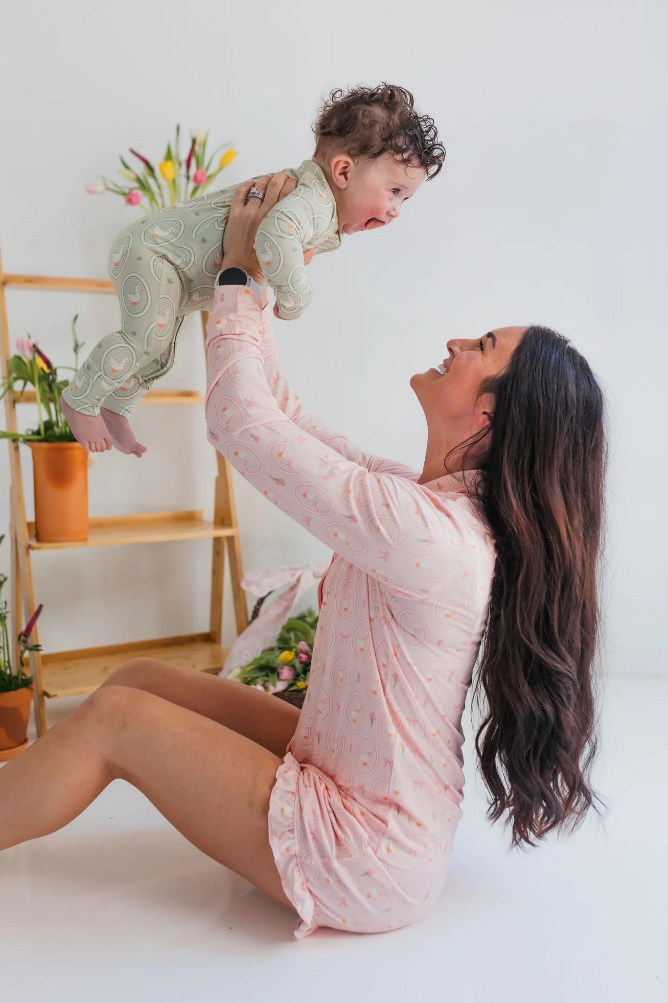 Green Little Goose Zipper Romper