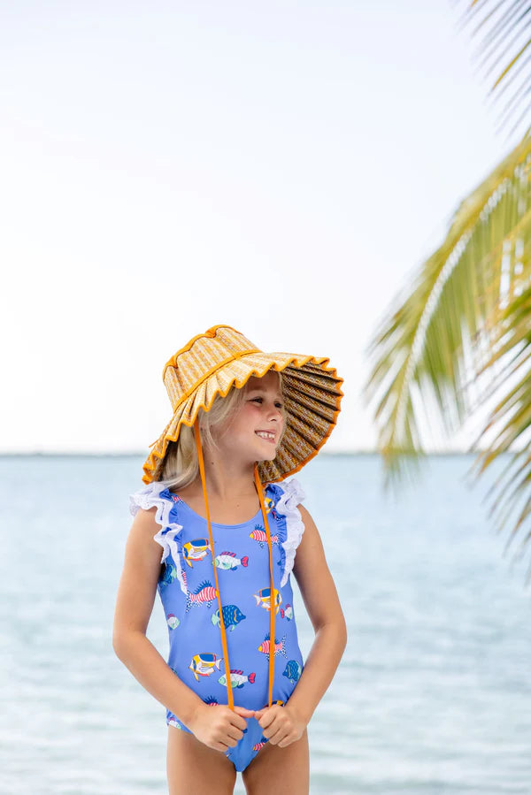 Here Fishy Fishy Ruehling Ruffle Swimsuit