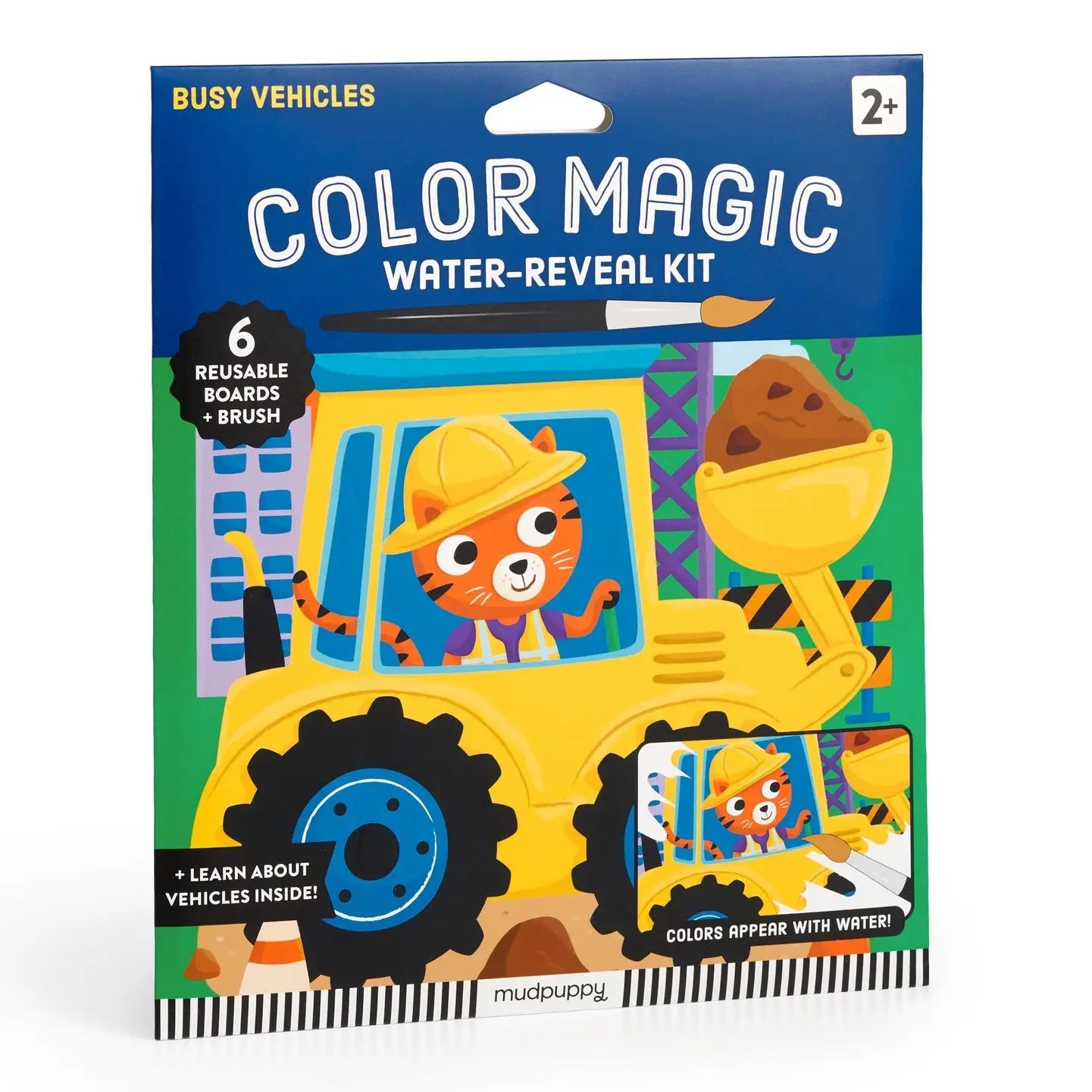 Busy Vehicles Color Magic Water-Reveal Kit