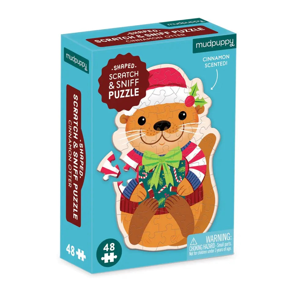 Cinnamon Otter 48 Piece Scratch and Sniff Shaped Mini Puzzle