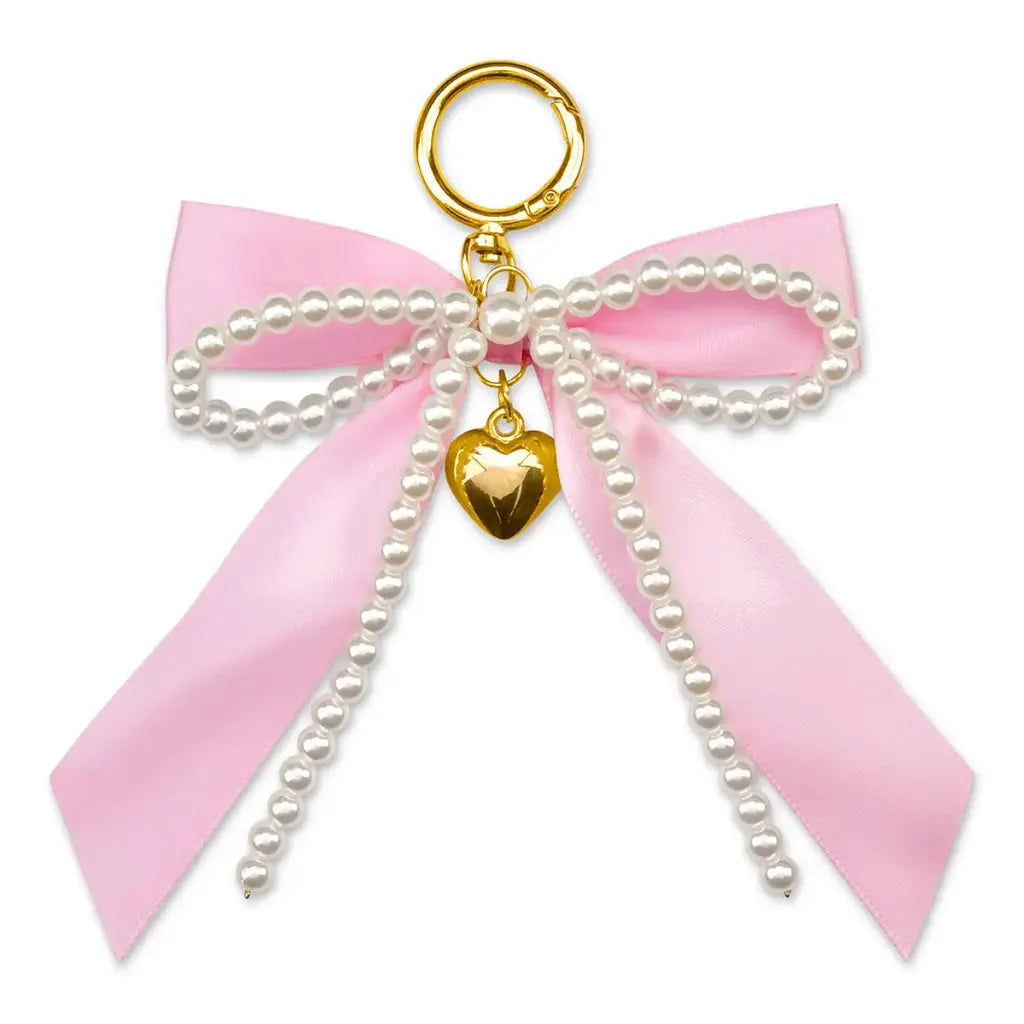 Pink Bow & Pearls Bag Charm