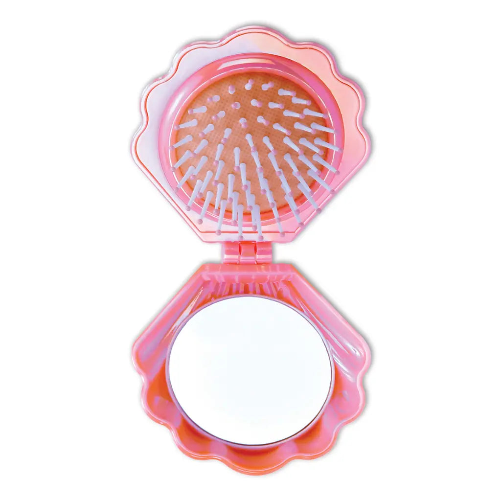 Mermaid Vibes Pop Up Shell Mirror & Hair Brush