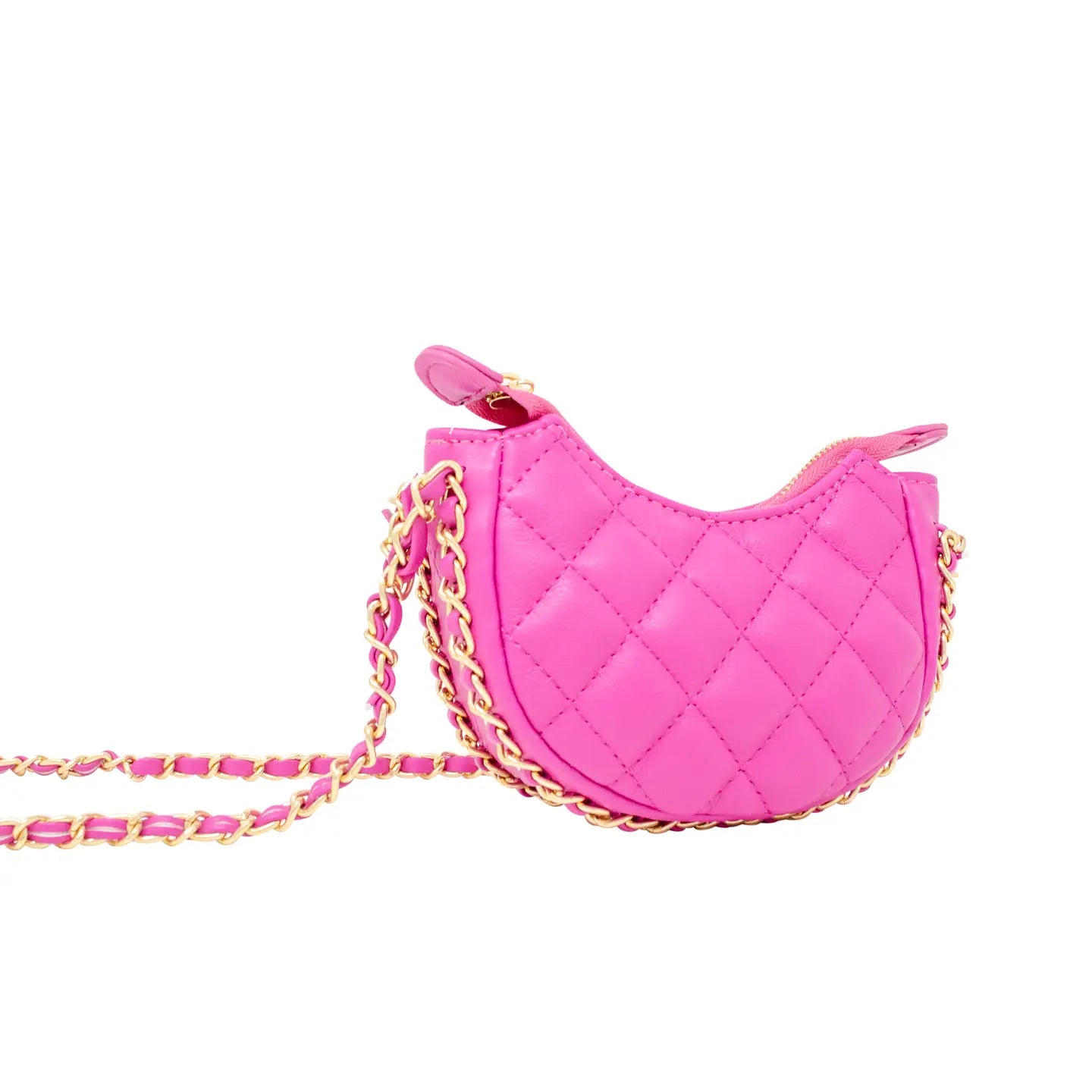 Girls Tiny Quilted Chain Wrapped Hobo Bag