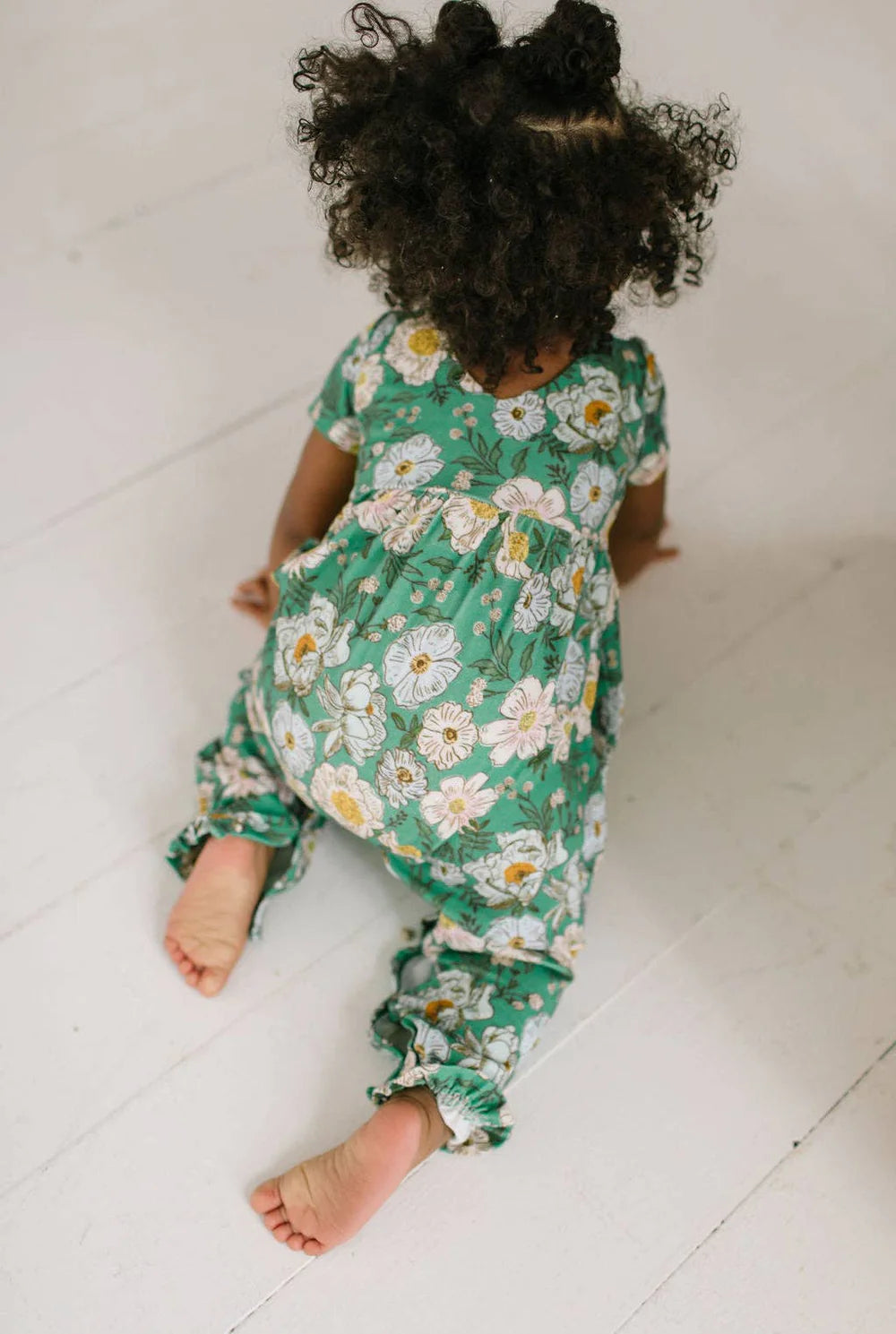 Rosie Baby Romper in Vintage Greens