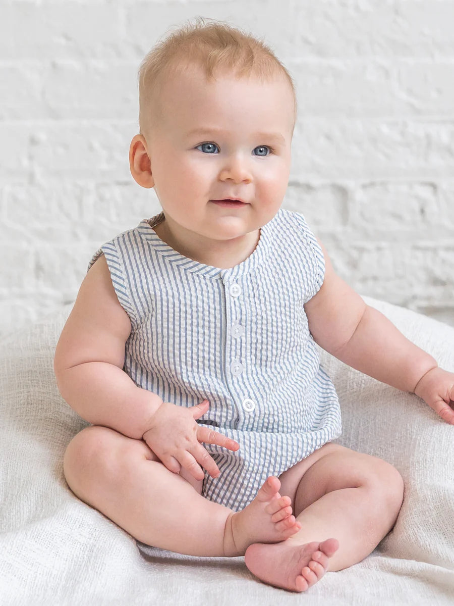 Wren Seersucker Bubble Romper