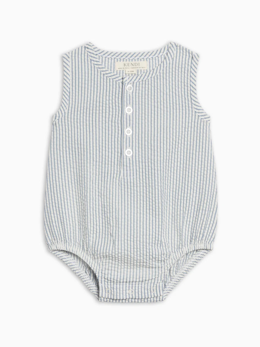 Wren Seersucker Bubble Romper