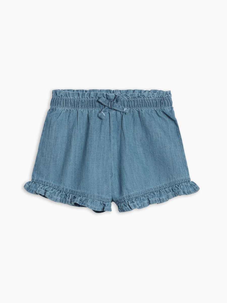 Callie Chambray Ruffle Waist Short