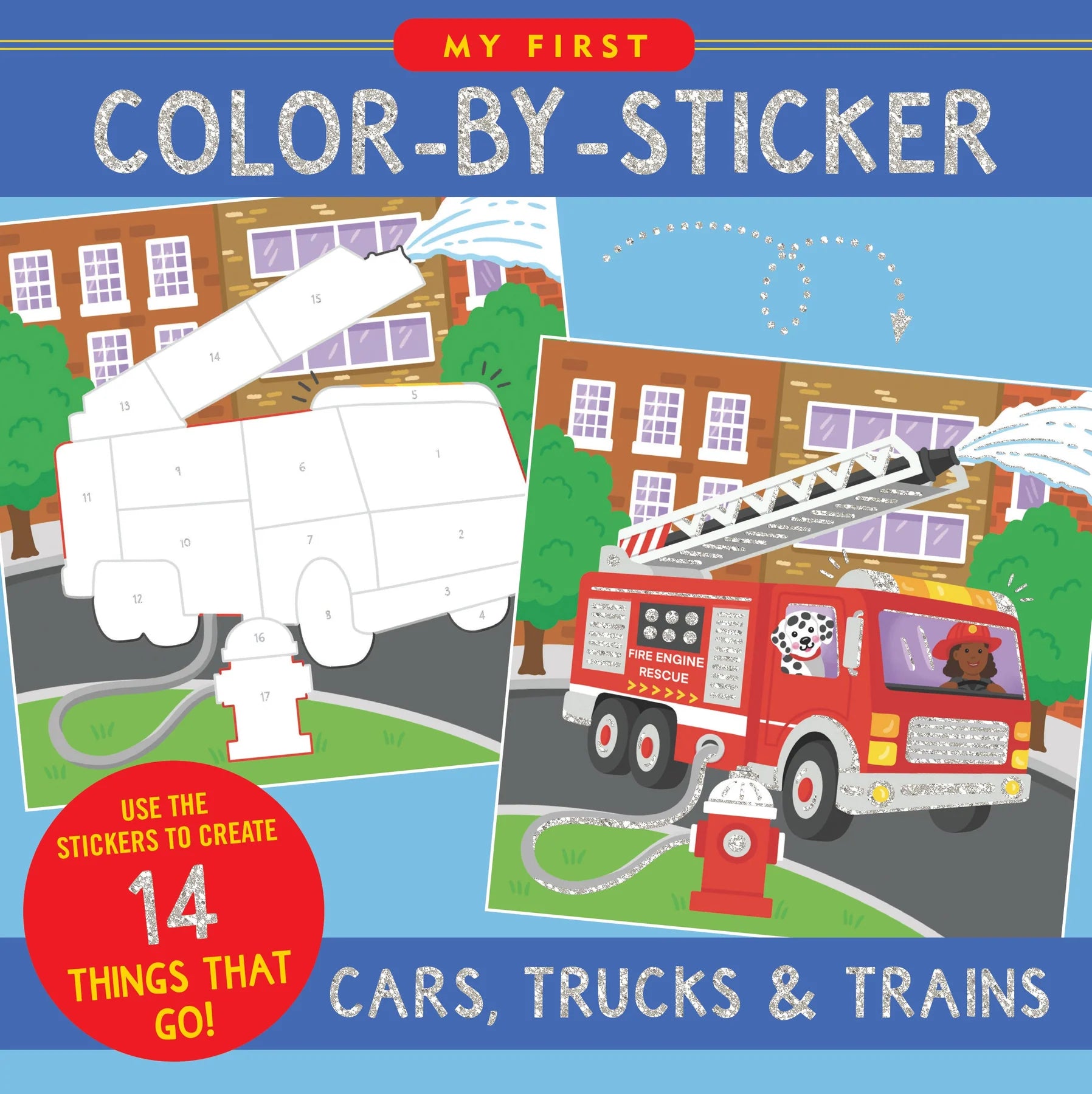 Cars, Trucks, & Trains First Color by Sticker