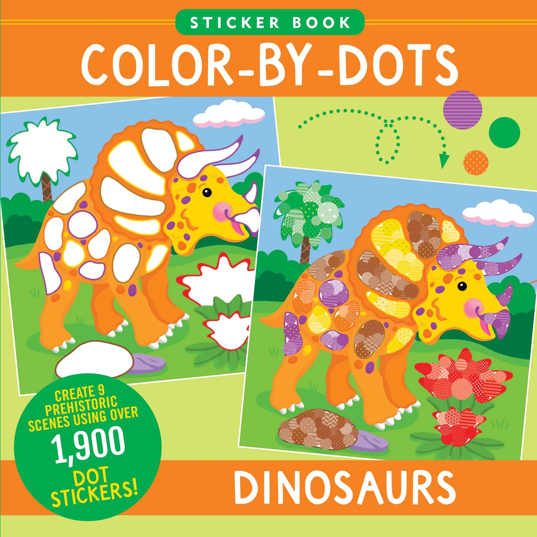 Dinosaurs Color by Dots Sticker Book