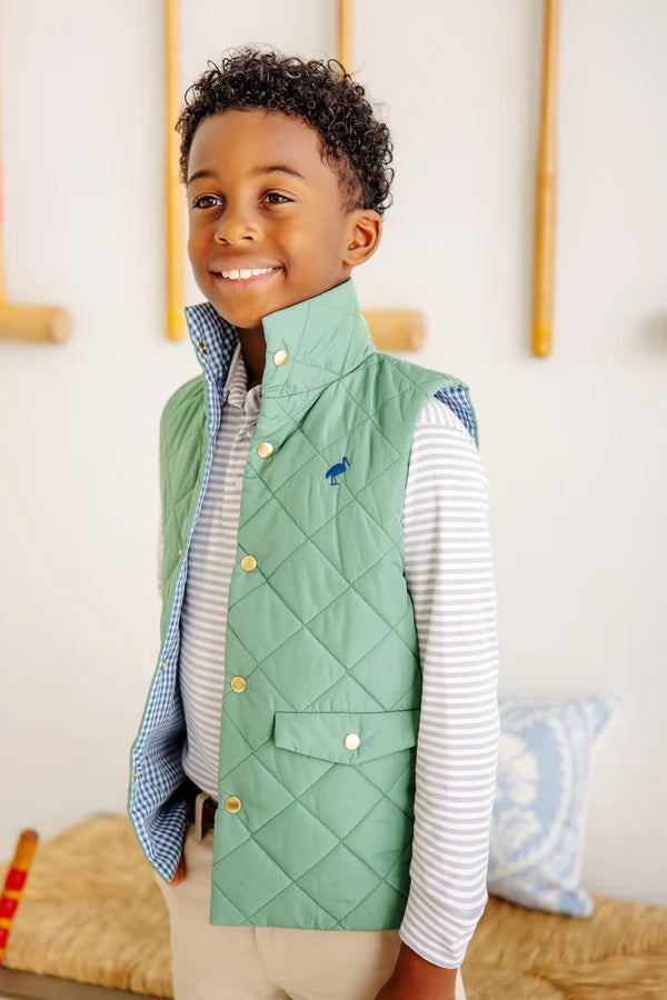 Long Sleeve Prim & Proper Polo in Grantley Gray Stripe
