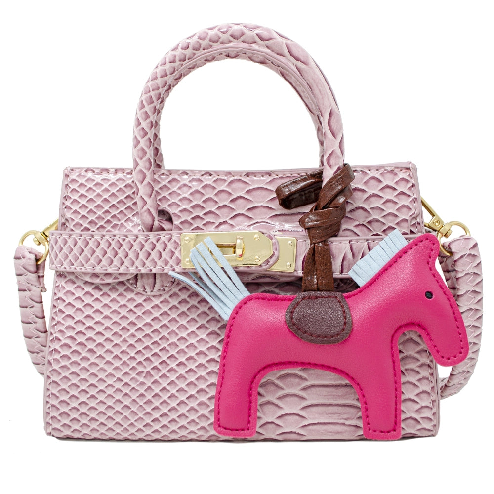 Patent Crocodile Pony Handbag