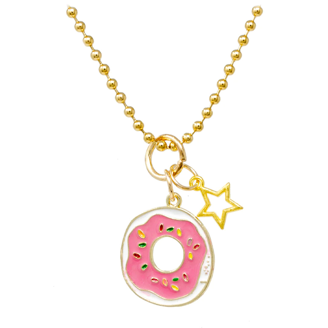 Donut & Star Gold Charm Necklace