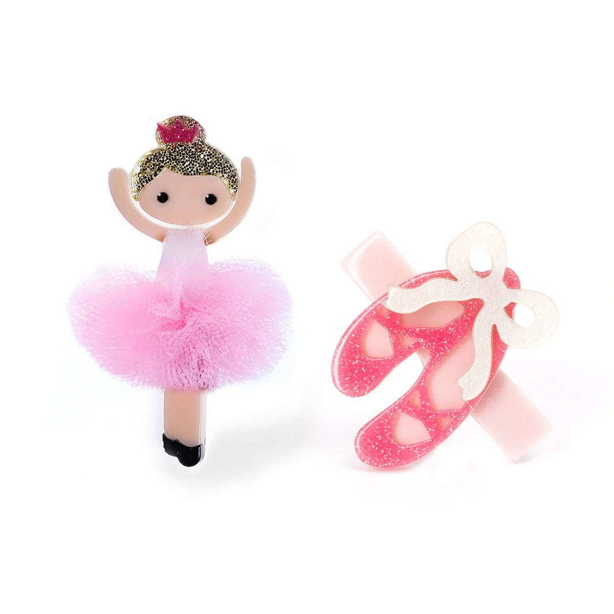 Ballerina Pink Tutu Ballet Slipper Hair Clips