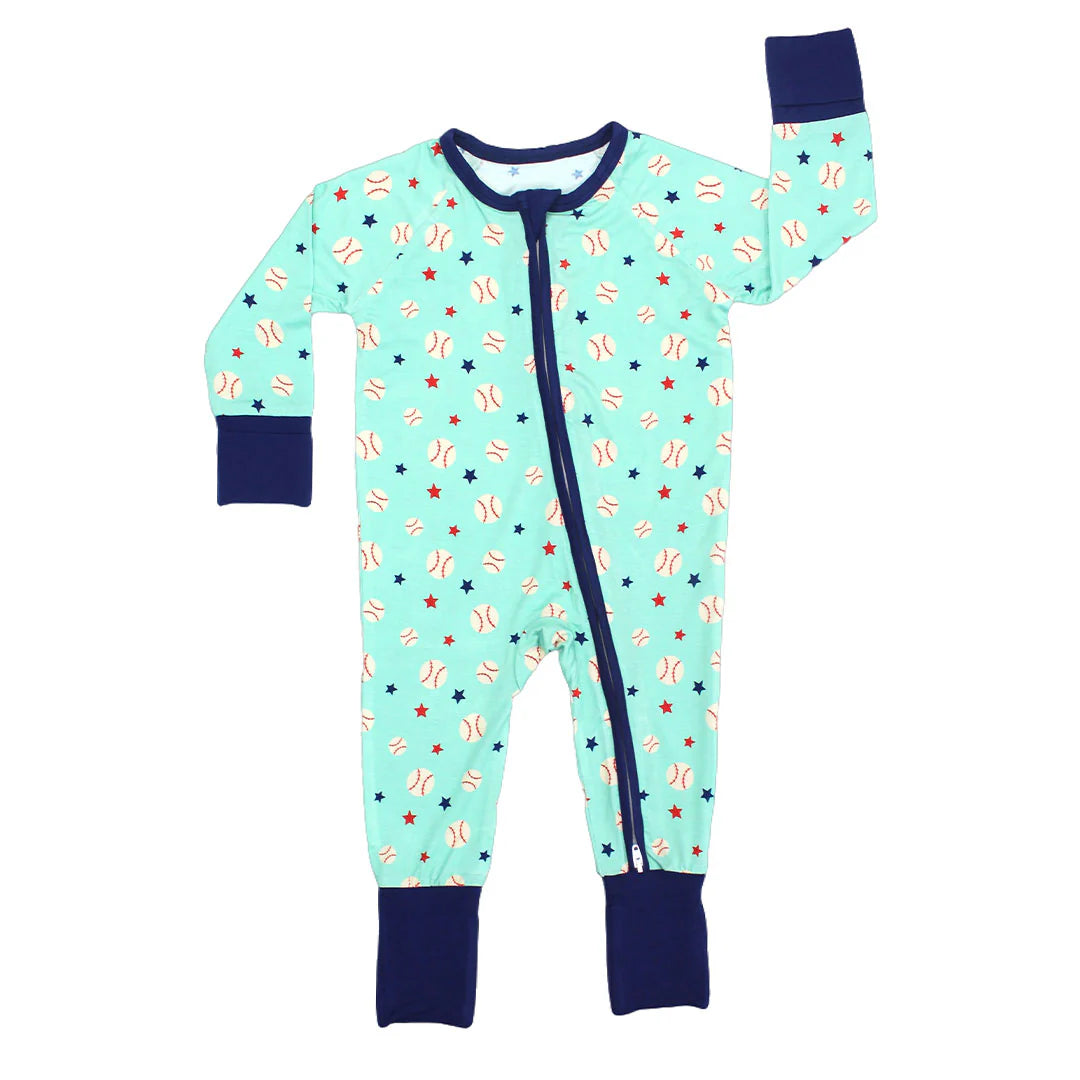 Baseball Buddies Bamboo Baby Pajamas