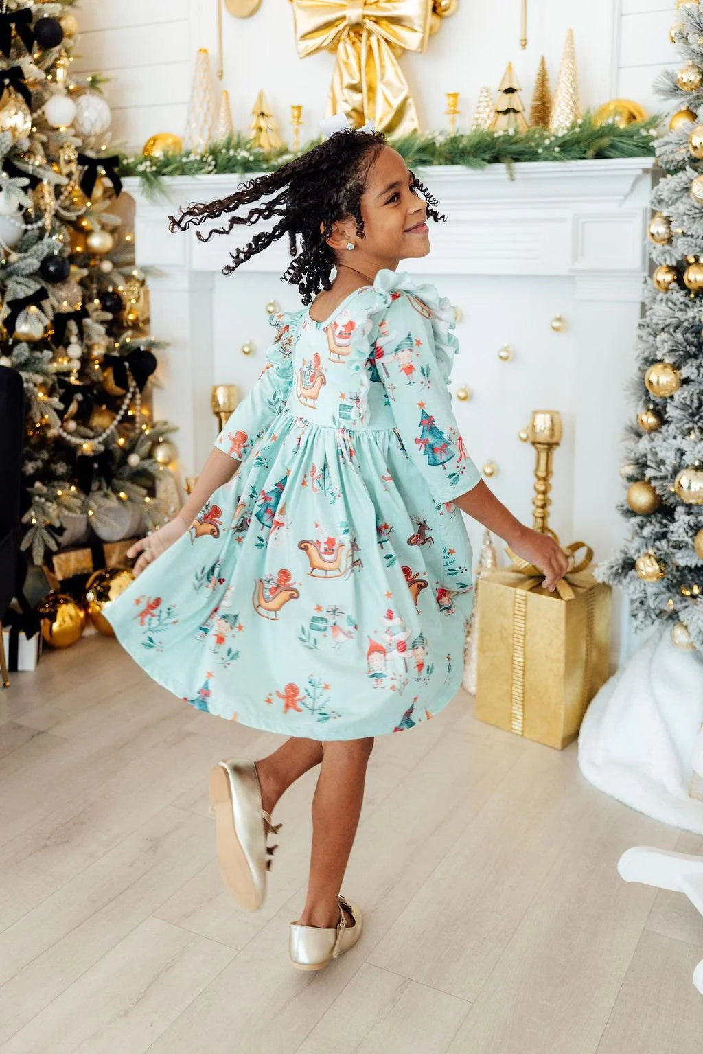 Believe in Your Elf Ruffle Twirl Dress