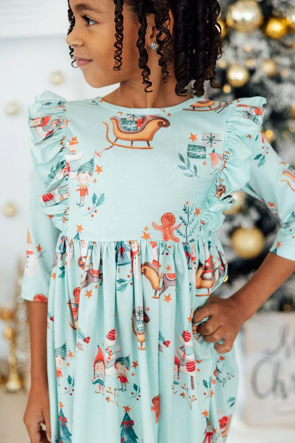 Believe in Your Elf Ruffle Twirl Dress
