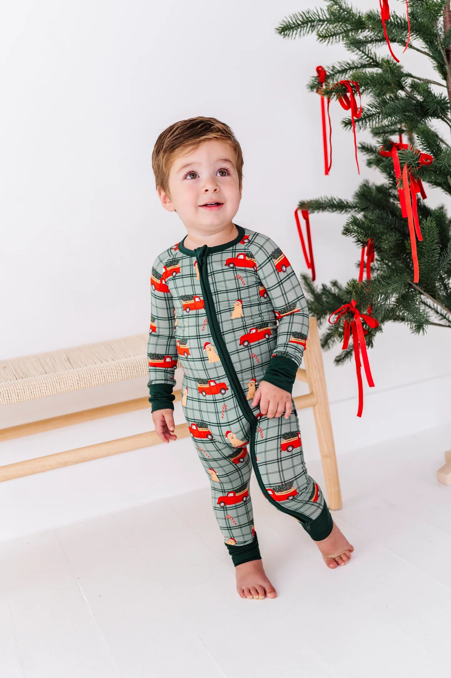 Holly Jolly Doggies Green Convertible Footie Pajama