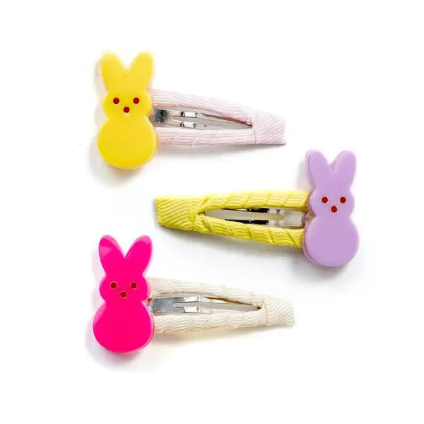 Cute Bunnies Fabric Covered Snap Clip