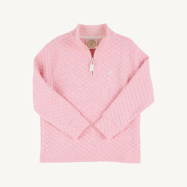 Quilted Canter Collar Half Zip in Sandpearl Pink
