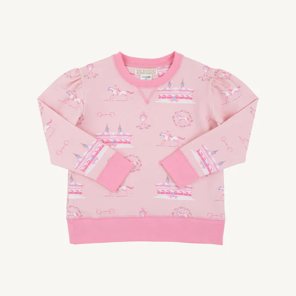 Day at the Derby Puff Sleeve Cassidy Comfy Crewneck