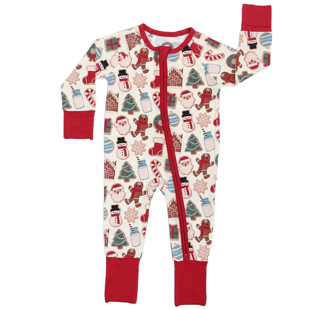 Milk and Cookies Christmas Bamboo Convertible Baby Pajamas