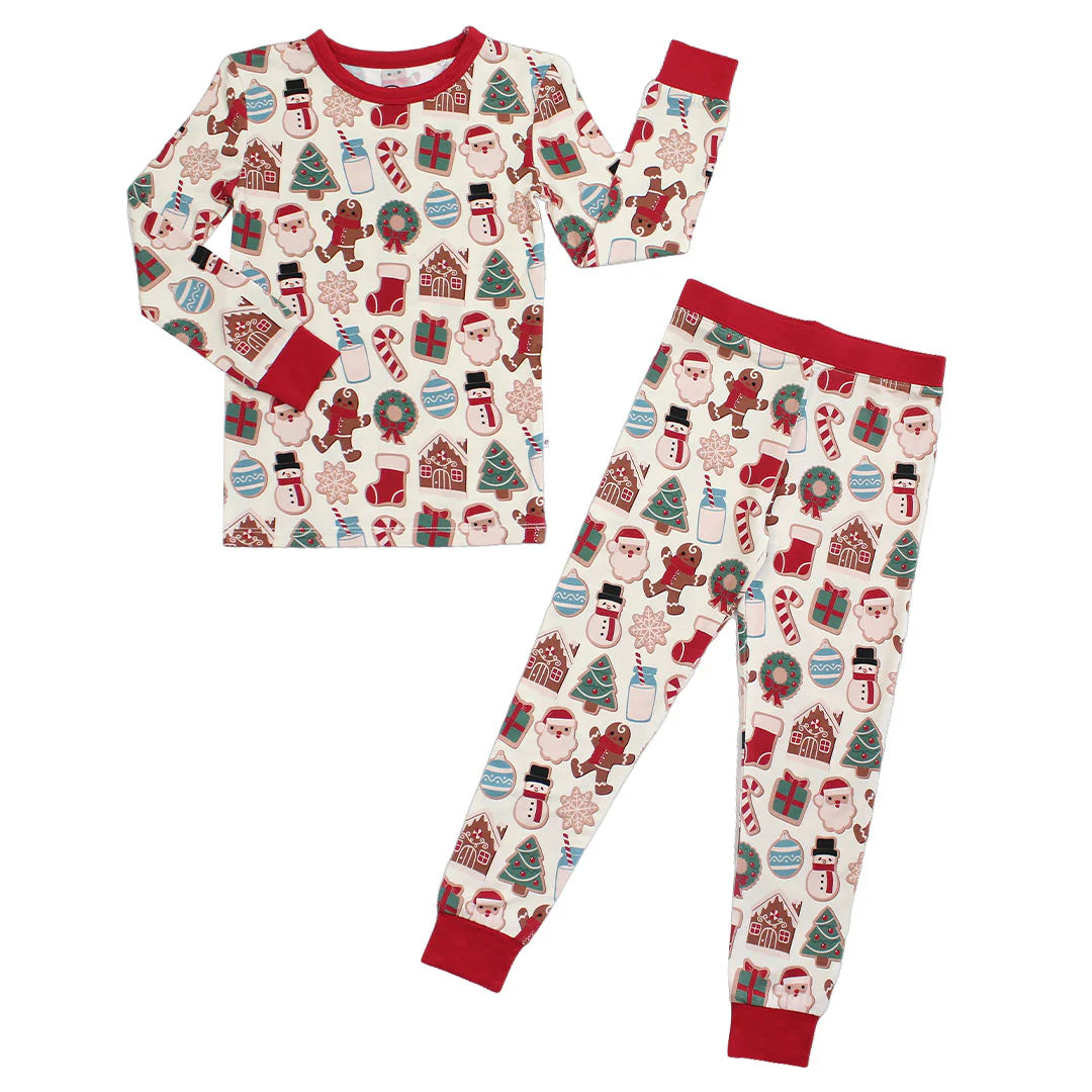 Milk and Cookies Christmas Two-Piece Bamboo Pajama Set