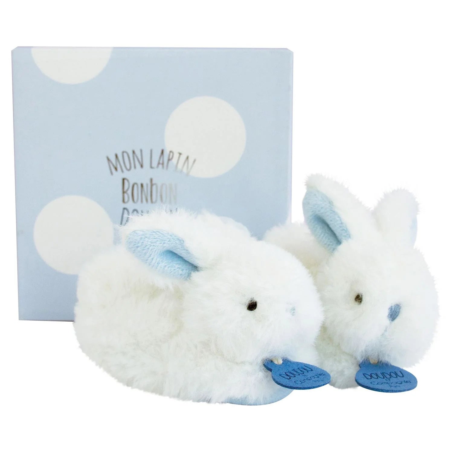 Blue Bunny Booties With Rattle