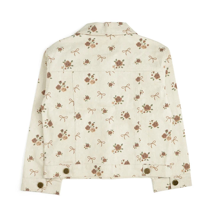 Mocha Floral Denim Jacket
