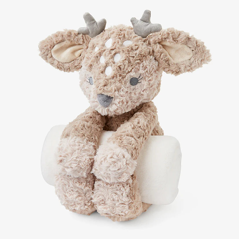 Fawn Bedtime Huggie Plush Toy with Blanket