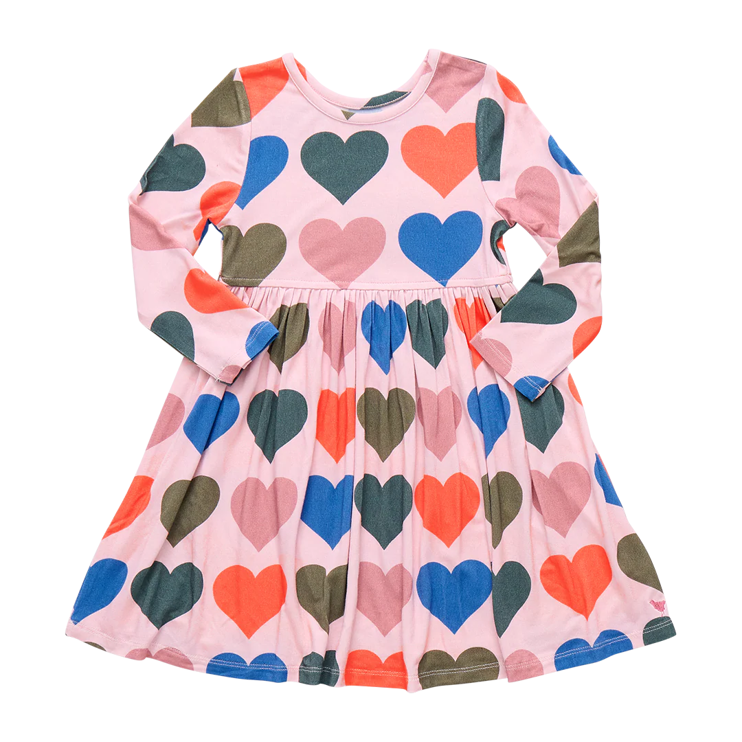 Bamboo Steph Dress in Oversized Hearts