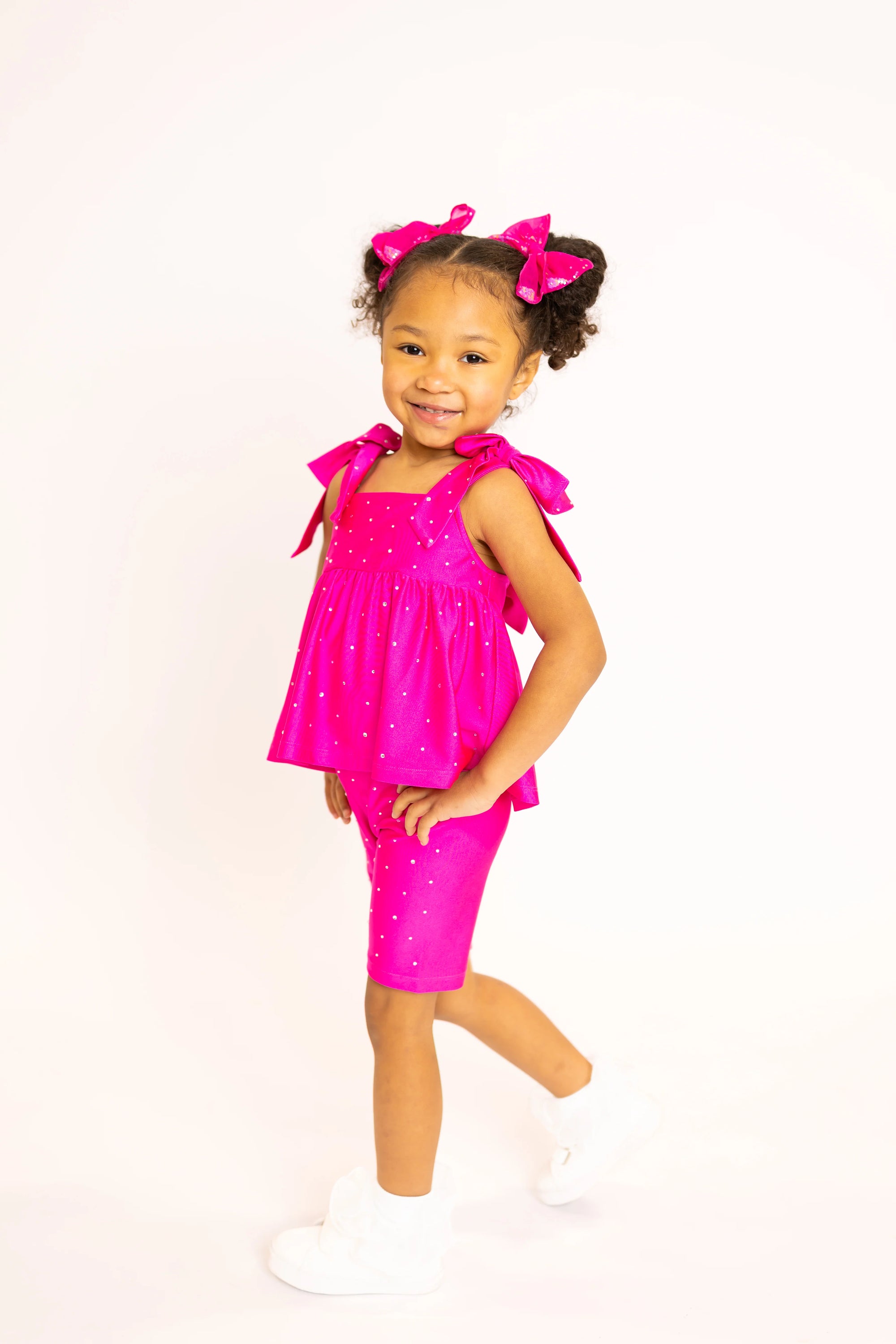Magenta Bow Two-Piece Athletic Gem Set