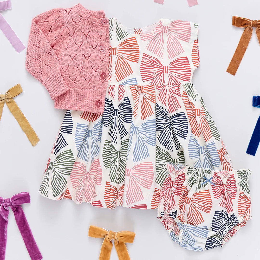 Baby Girls Adaline Dress in Striped Bows