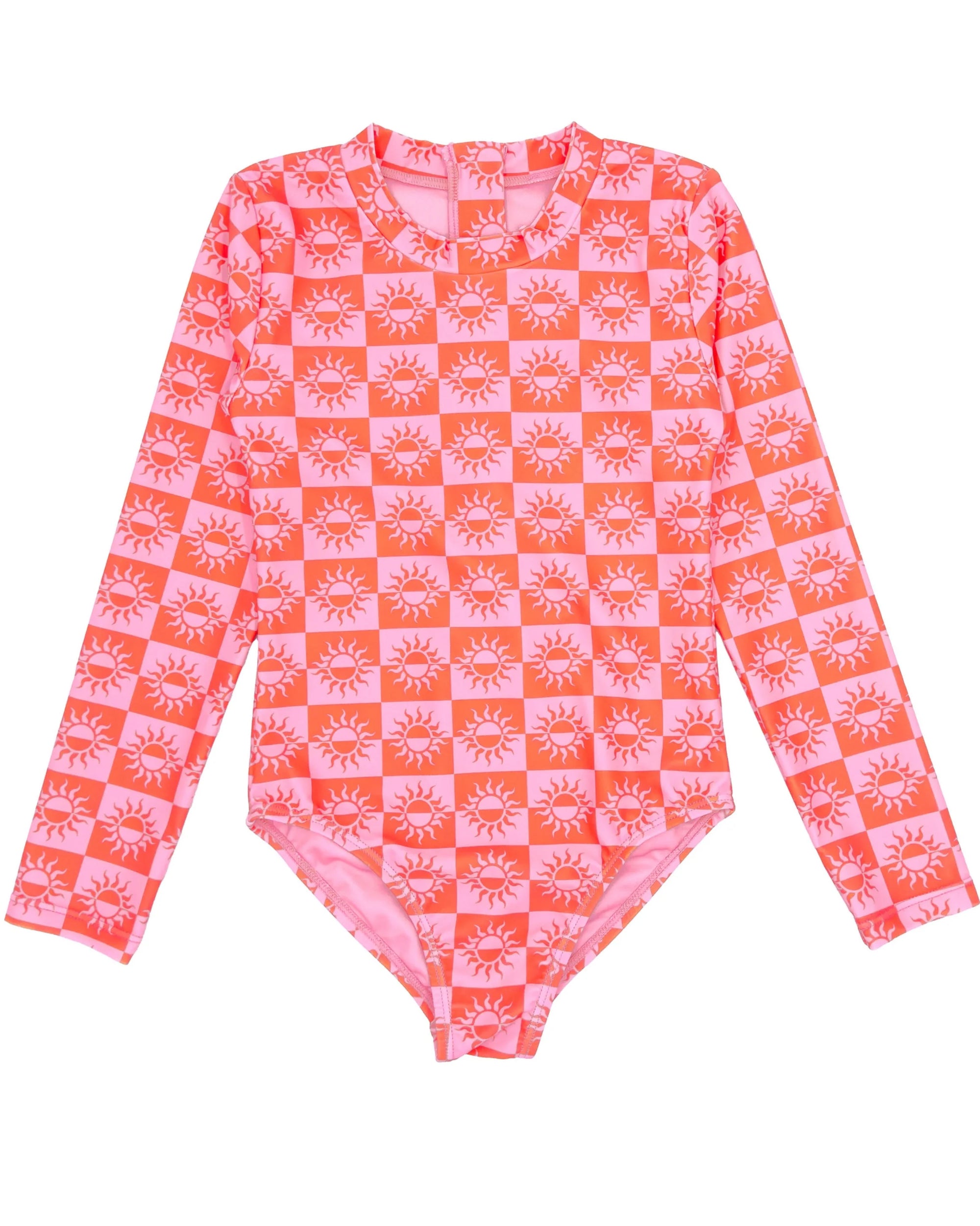 Coral Orange Girls Swimsuit