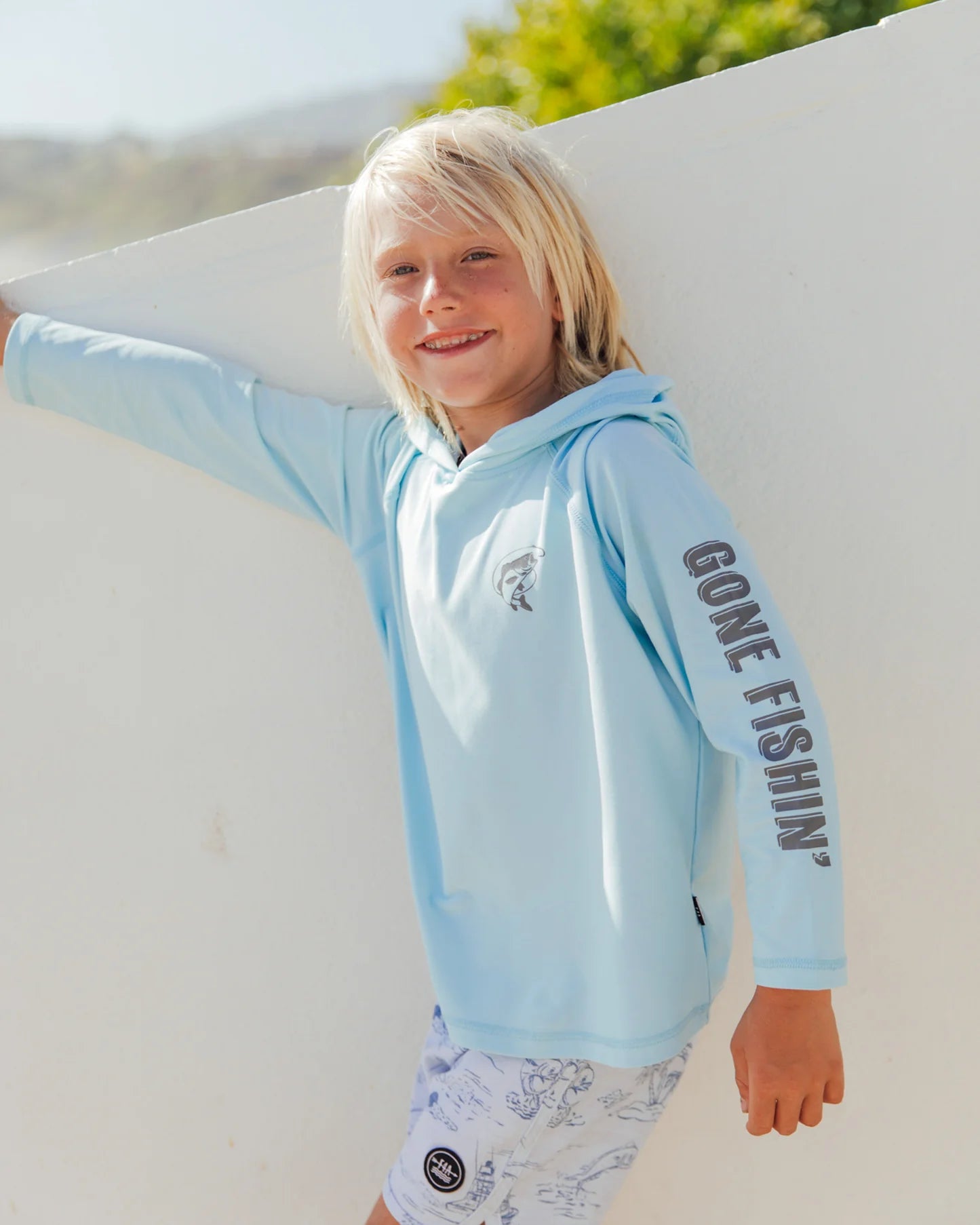 Fishin' Reel Deal Tech Hoody | Crystal Blue