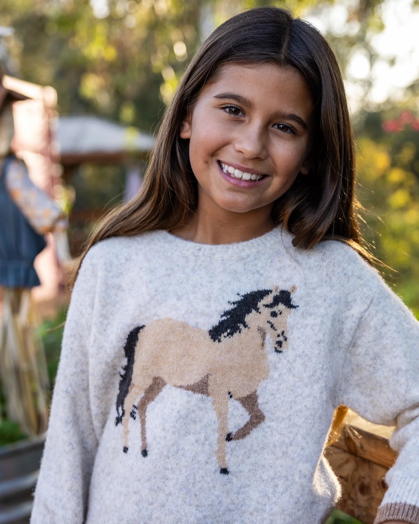 Camille Horse Sweater in Oatmeal
