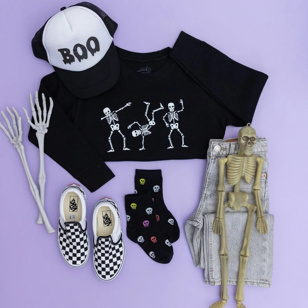 Silly Skelly Glow In The Dark Halloween Sweatshirt