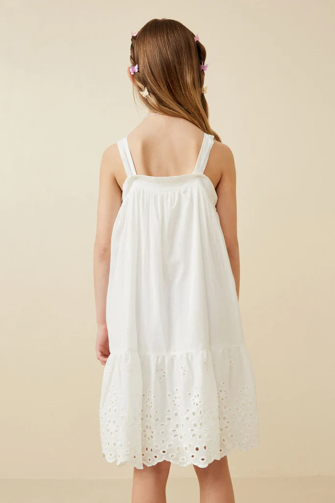 Scalloped Eyelet Hem Tank Dress