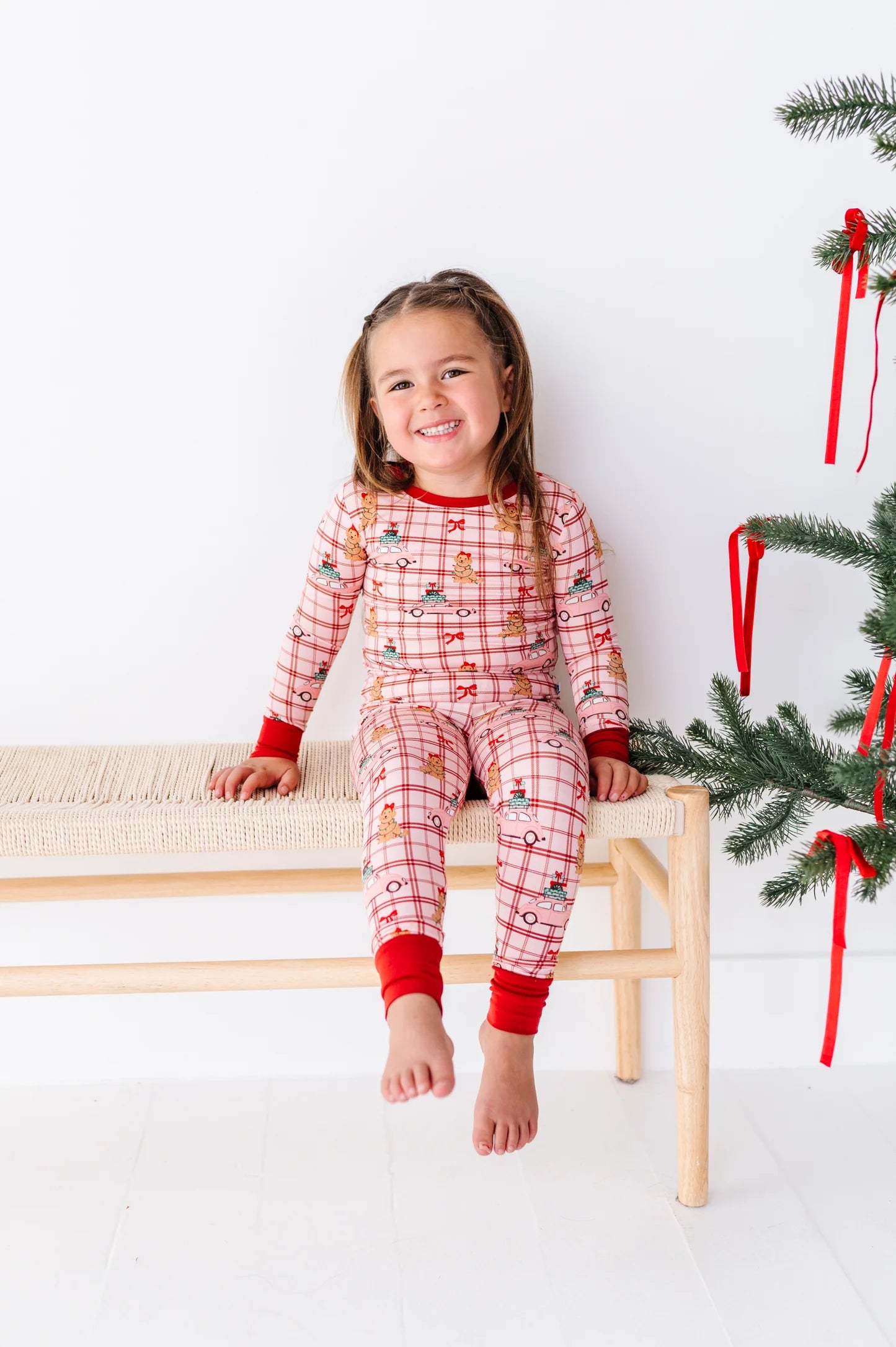 Holly Jolly Doggies Pink Two-Piece Pajama Set