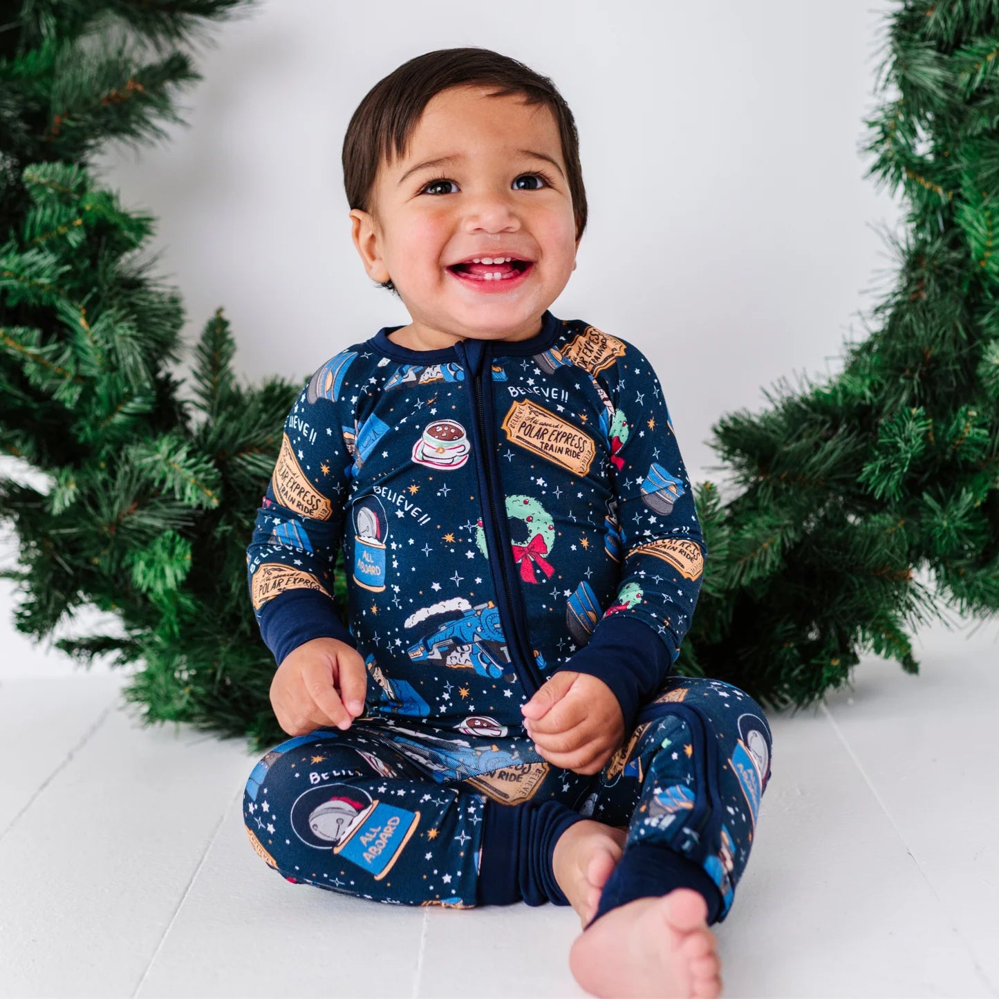 Hot Cocoa Express Convertible Footie Pajama
