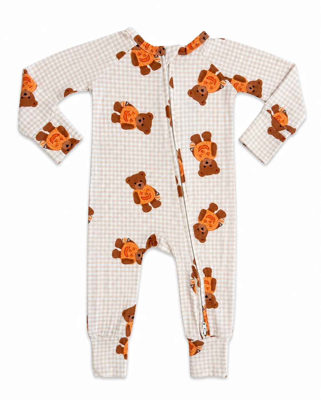 Gingham Little Boo Bear Zipper Romper