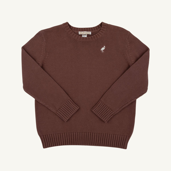 Isaac's Sweater in Gray Bay Brown with Palmetto Pearl Stork