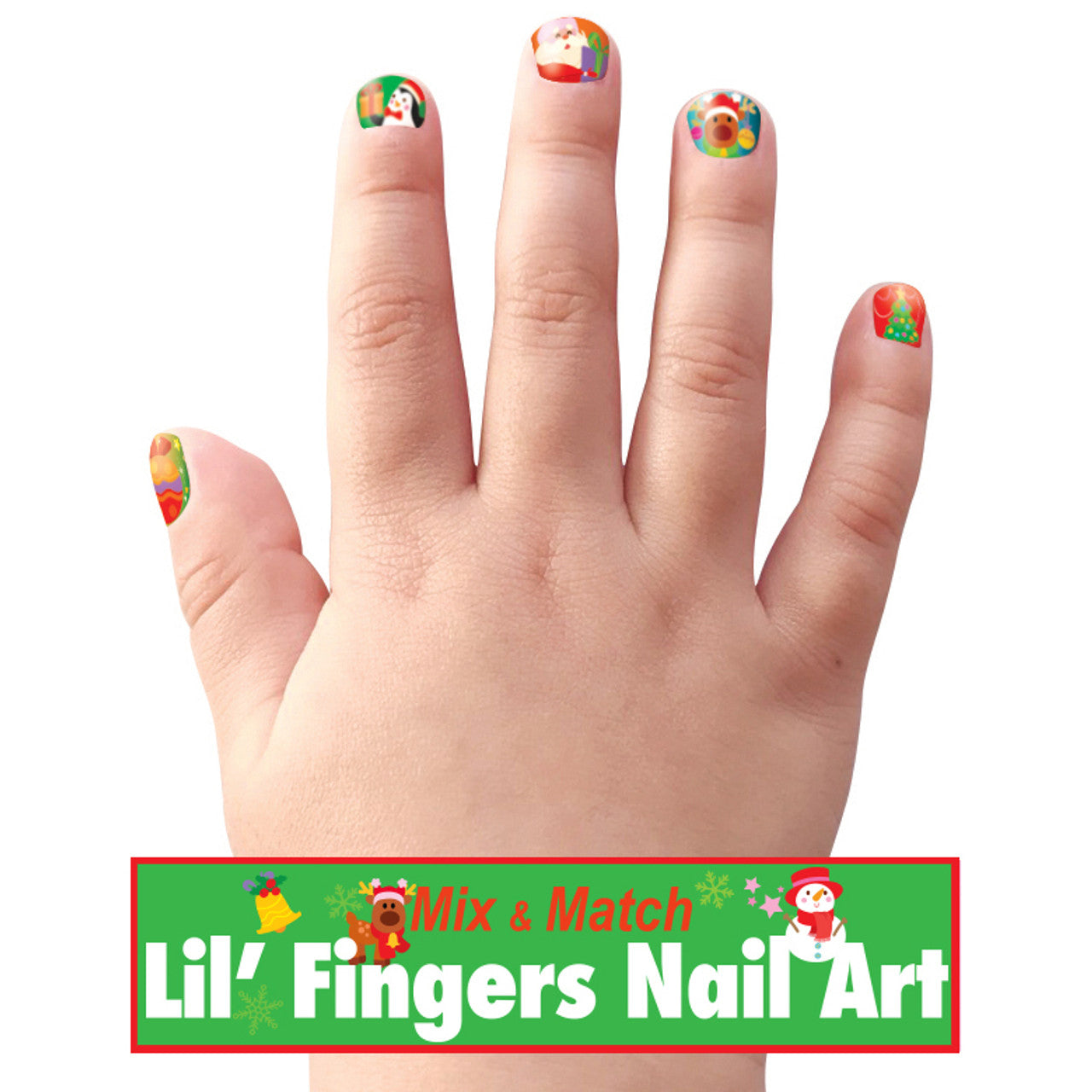 Lil Fingers Nail Art Holly Jolly