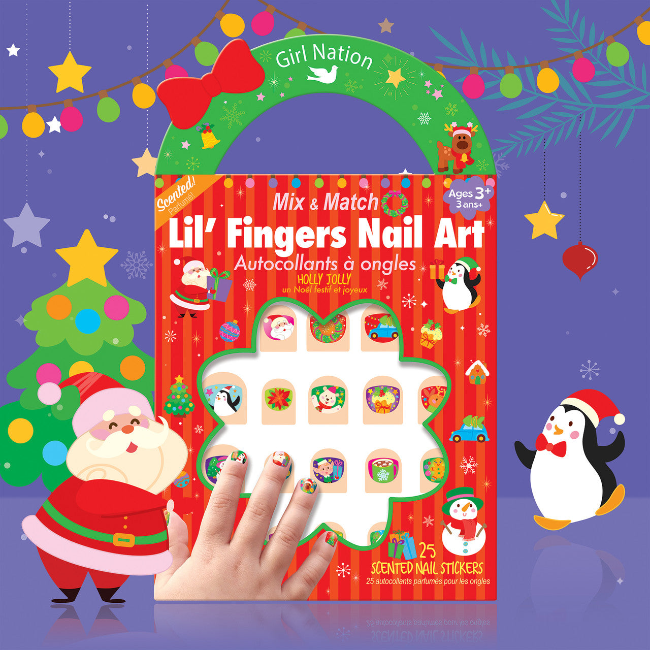 Lil Fingers Nail Art Holly Jolly