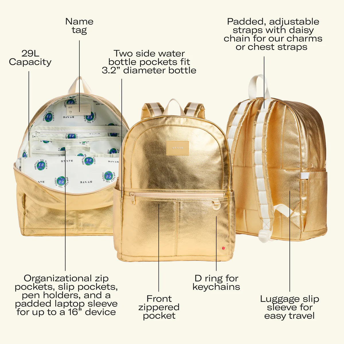 Sunset Puffer Kane Double Pocket Large Backpack