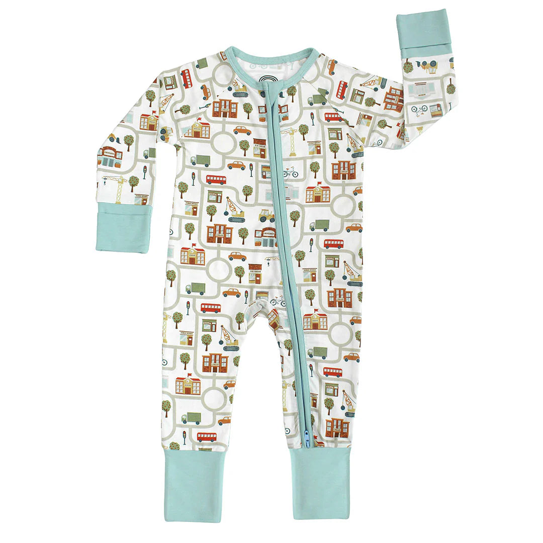 Let's Go City Bamboo Convertible Baby Pajamas