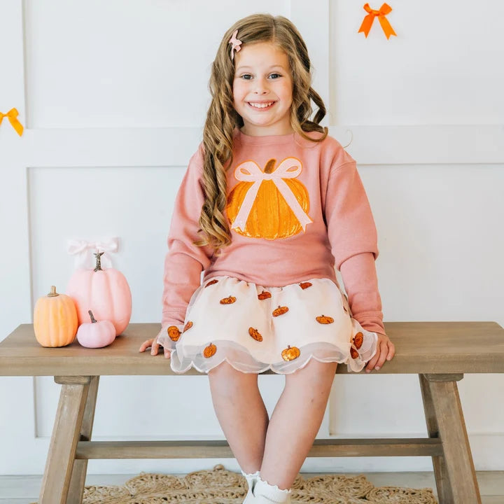 Pumpkin Sequin Scallop Tutu Skirt