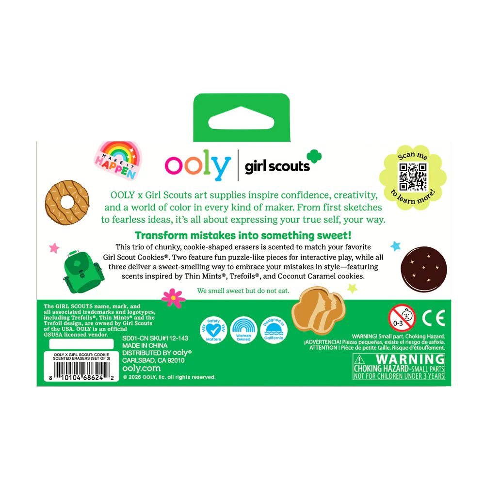 OOLY x Girl Scouts Cookie Scented Erasers - Set of 3