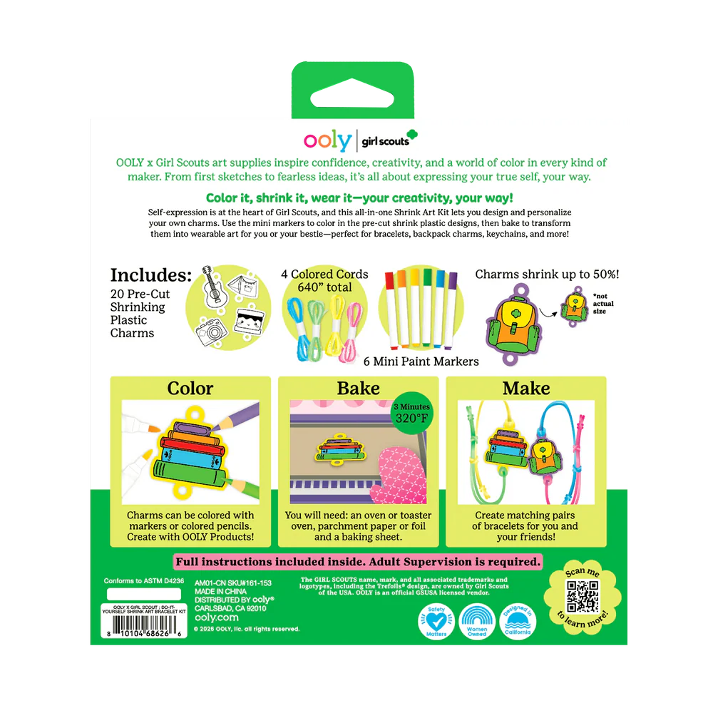 OOLY x Girl Scouts DIY Shrink Art Bracelet Kit