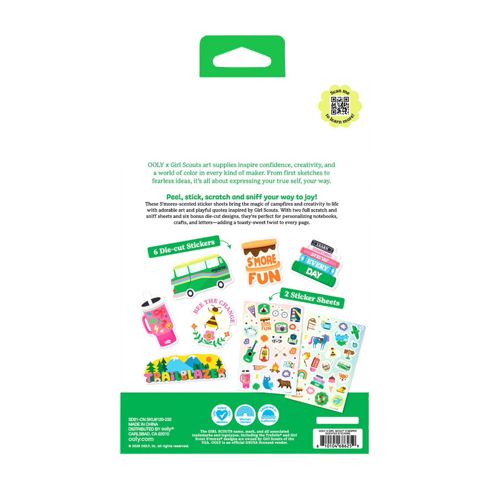 OOLY x Girl Scouts S’mores™ Scented Stickers - 80+ Stickers